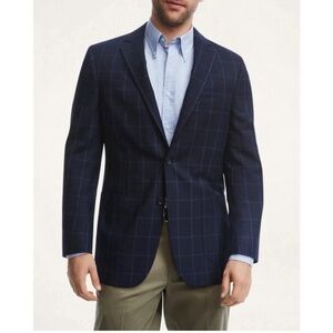 Brooks Brothers E.Thomas Madison Windowpane Sport Coat Blazer Cashmere/wool 42 L